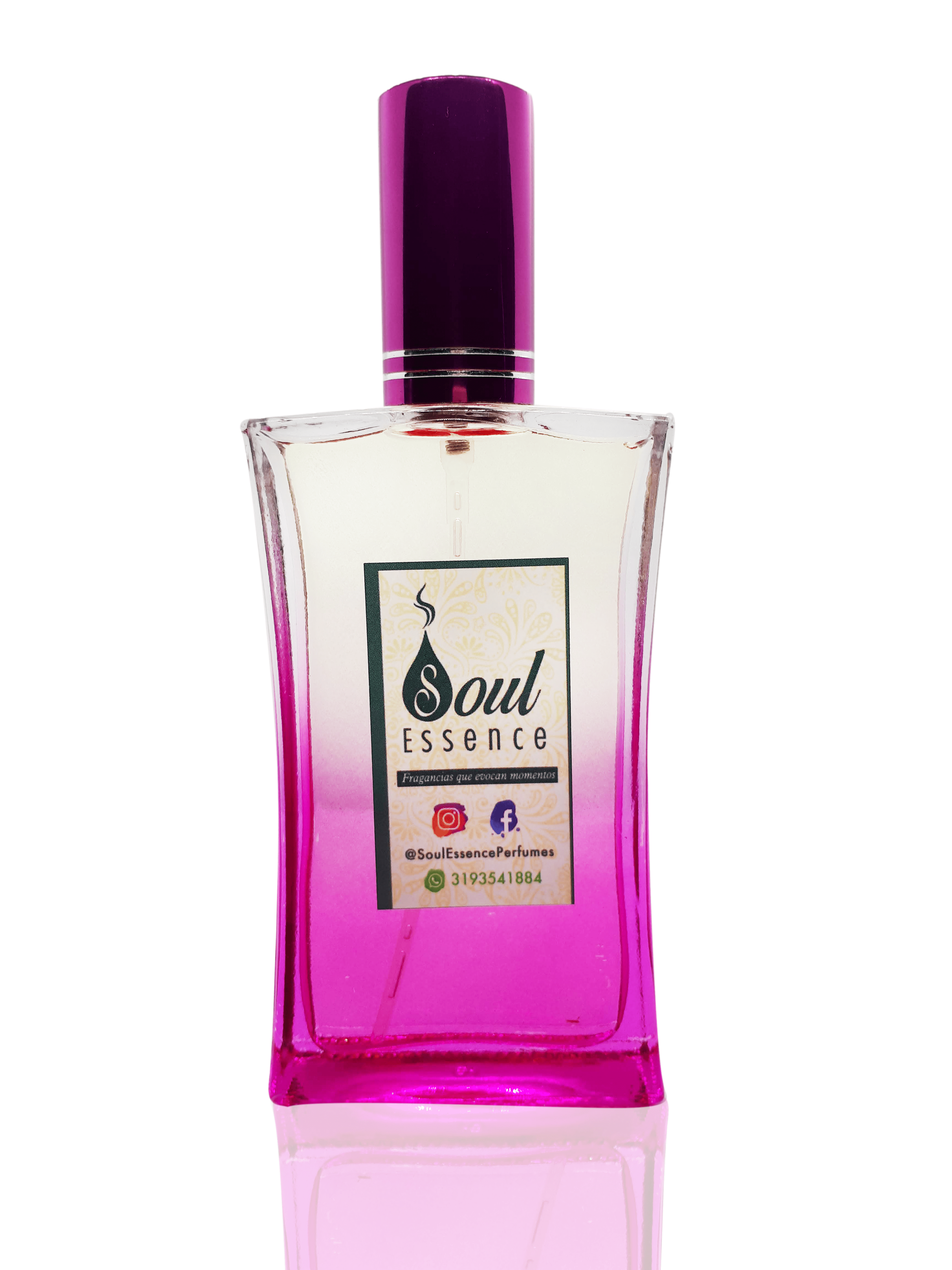 Envase fucsia para perfume de 100ml